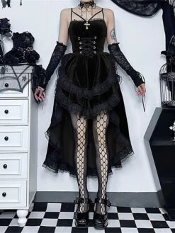 Women's Party Dress Lace Dress Cocktail Dress Midi Dress Black Wine Purple Sleeveless Pure Color Lace Spring Fall Winter Spaghetti Strap Fashion Halloween Birthday Wedding Guest 2023 S M L -Tesla Style qhszfn1694505130336