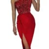 Women‘s Christmas Party Dress Sequin Dress Cocktail Dress Midi Dress Black Red Blue Sleeveless Pure Color Sparkly Glitter Sequins Spring Fall Winter One Shoulder Fashion Wedding Guest Birthday -Tesla Style qisxyv1692685508620