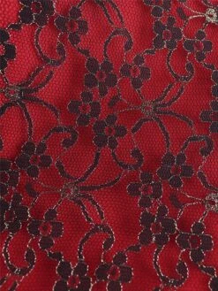 Women's Party Dress Lace Dress Cocktail Dress Midi Dress Red Short Sleeve Pure Color Lace Summer Spring Fall V Neck Fashion Wedding Guest Vacation Summer Dress 2023 S M L XL XXL 3XL 4XL -Tesla Style qjzktp1691999415801