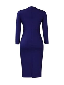 Women's Work Dress Sheath Dress Black Dress Fashion Midi Dress Ruched Split Crew Neck Long Sleeve Plain Regular Fit Black White Red Fall Winter S M L XL XXL 32 Women's Work Dress Sheath Dress Black Dress Fashion Midi Dress Ruched Split Crew Neck Long Sleeve Plain Regular Fit Black White Red Fall Winter S M L XL XXL -Tesla Style qlsomw1693206407615
