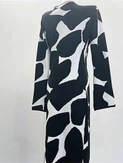 Women's Sweater Dress Winter Dress Jumper Dress Long Dress Maxi Dress Fashion Leopard Outdoor Daily Holiday Date Crew Neck Long Sleeve Print 2023 Slim Black S M L XL -Tesla Style qnzlyk1692938965157