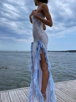 Women's Party Dress Sequin Dress Cocktail Dress Long Dress Maxi Dress Blue Sleeveless Pure Color Sequins Summer Spring Fall Spaghetti Strap Fashion Evening Party Wedding Guest Vacation 2023 S M L XL -Tesla Style qrilzo1688449017969