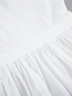 Women's Work Dress Casual Dress White Dress Fashion Daily Puff Sleeve Mini Dress Ruched Button V Neck 3/4 Length Sleeve Plain Regular Fit White Fall Winter S M L -Tesla Style qshyjr1695645267561