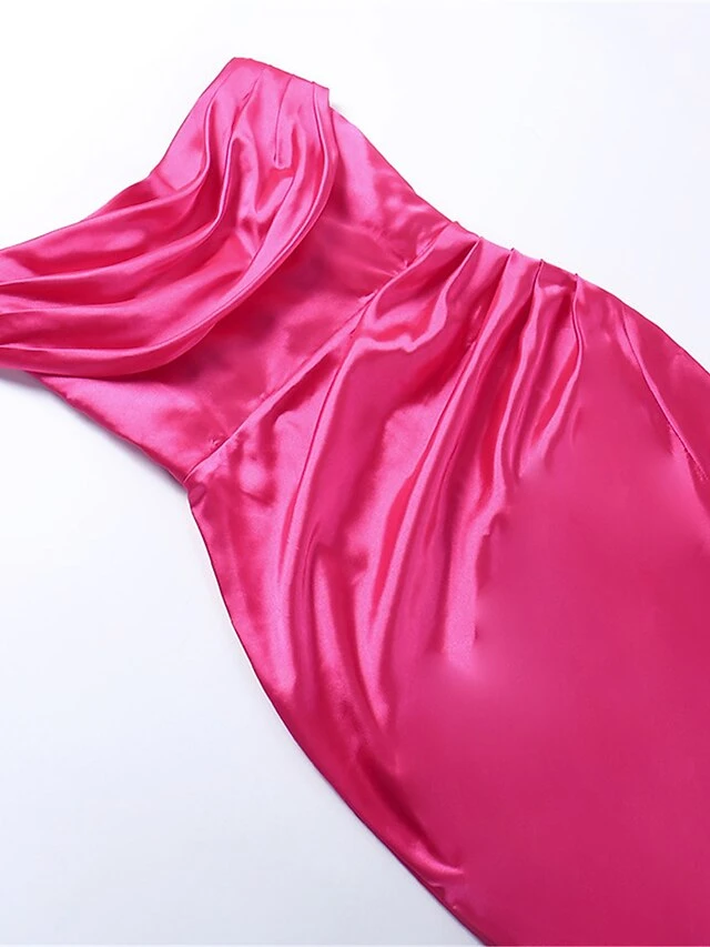 Women's Prom Dress Party Dress Satin Dress Pink Dress Long Dress Maxi Dress Pink Sleeveless Pure Color Ruched Summer Spring Fall Strapless Fashion Evening Party Wedding Guest Vacation 2023 S M L 6 Women's Prom Dress Party Dress Satin Dress Pink Dress Long Dress Maxi Dress Pink Sleeveless Pure Color Ruched Summer Spring Fall Strapless Fashion Evening Party Wedding Guest Vacation 2023 S M L - Image 4