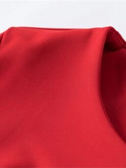 Women's Work Dress Sheath Dress Semi Formal Dress Fashion Winter Dress Office Workfashion Midi Dress Zipper Crew Neck 3/4 Length Sleeve Plain Regular Fit Black Red Fall Winter S M L XL XXL -Tesla Style qtduva1695030993717