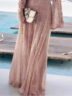 Women‘s A Line Dress Wedding Guest Maxi Long Dress Beige Long Sleeve Solid Color Sequins Fall Winter V Neck Stylish Elegant Formal Party 2023 S M L XL / Party Dress 12 Women‘s A Line Dress Wedding Guest Maxi Long Dress Beige Long Sleeve Solid Color Sequins Fall Winter V Neck Stylish Elegant Formal Party 2023 S M L XL / Party Dress -Tesla Style qvxxpo1636536029269