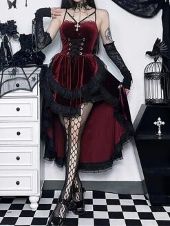 Women's Party Dress Lace Dress Cocktail Dress Midi Dress Black Wine Purple Sleeveless Pure Color Lace Spring Fall Winter Spaghetti Strap Fashion Halloween Birthday Wedding Guest 2023 S M L -Tesla Style qwmdxy1694505114694