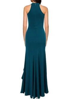 Women's Party Dress Sheath Dress Long Dress Maxi Dress Black Wine Navy Blue Sleeveless Pure Color Ruffle Summer Spring Fall Crew Neck Party Evening Party 2023 S M L XL 2XL -Tesla Style rbcwtj1672399576036