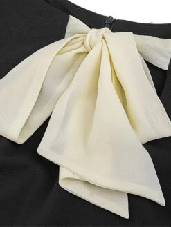 Women's Work Dress Sheath Dress Semi Formal Dress Fashion Midi Dress Lace Up Ruffle Crew Neck Long Sleeve Color Block Regular Fit Black Dark Blue Fall Winter S M L XL XXL -Tesla Style rbstau1693374198266