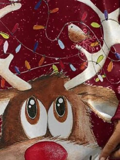 Women's Casual Dress Sweatshirt Dress Mini Dress Warm Fashion Outdoor Christmas Vacation Crew Neck Print Deer Loose Fit Red S M L XL XXL -Tesla Style rdnxsa1697685404682