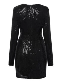 Women‘s Formal Party Dress Sequin Dress Holiday Dress Mini Dress Black Gold Long Sleeve Pure Color Sequins Winter Fall Spring V Neck Fashion Winter Dress Birthday 2023 S M L XL XXL 11 Women‘s Formal Party Dress Sequin Dress Holiday Dress Mini Dress Black Gold Long Sleeve Pure Color Sequins Winter Fall Spring V Neck Fashion Winter Dress Birthday 2023 S M L XL XXL -Tesla Style rdweqy1677571924636