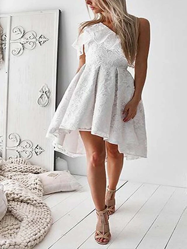 Women‘s Christmas Party Dress Homecoming Dress Lace Dress Cocktail Dress Mini Dress White Pink Wine Short Sleeve Pure Color Lace Fall Winter Autumn One Shoulder Fashion Vacation 2023 S M L XL 6 Women‘s Christmas Party Dress Homecoming Dress Lace Dress Cocktail Dress Mini Dress White Pink Wine Short Sleeve Pure Color Lace Fall Winter Autumn One Shoulder Fashion Vacation 2023 S M L XL - Image 4