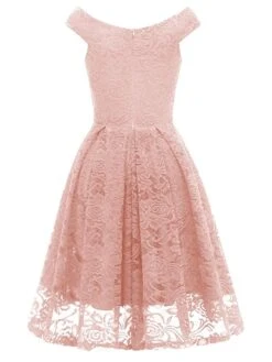 Women‘s Semi Formal Party Dress Homecoming Dress Lace Dress A Line Dress Knee Length Dress Pink Wine Khaki Sleeveless Pure Color Lace Winter Fall Off Shoulder Wedding Guest 2023 S M L XL XXL -Tesla Style rhharf1660213493952