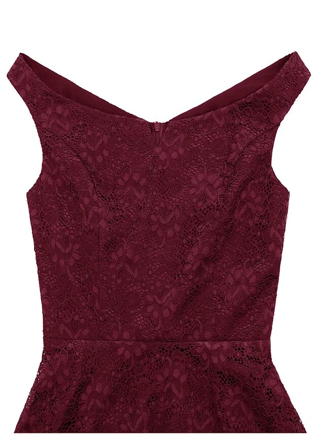 Women's Party Dress Lace Dress Cocktail Dress Midi Dress Wine Navy Blue Sleeveless Pure Color Backless Spring Fall Winter Off Shoulder Fashion Winter Dress Wedding Guest Vacation 2023 S M L XL XXL 5 Women's Party Dress Lace Dress Cocktail Dress Midi Dress Wine Navy Blue Sleeveless Pure Color Backless Spring Fall Winter Off Shoulder Fashion Winter Dress Wedding Guest Vacation 2023 S M L XL XXL - Image 3