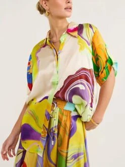 Women's Prom Dress Party Dress Satin Dress Long Dress Maxi Dress Green Long Sleeve Color Block Button Fall Winter Autumn Shirt Collar Fashion Vacation 2023 S M L XL XXL -Tesla Style rkrbsp1694166355069