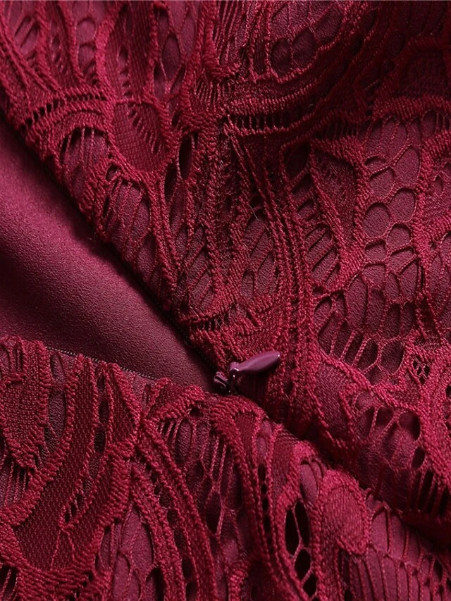 Women's Party Dress Vintage Tea Dresses Lace Dress Homecoming Dress Knee Length Dress Pink Wine Navy Blue Sleeveless Pure Color Lace Summer Spring Fall V Neck Vintage Party Wedding Guest Dress 18 Women's Party Dress Vintage Tea Dresses Lace Dress Homecoming Dress Knee Length Dress Pink Wine Navy Blue Sleeveless Pure Color Lace Summer Spring Fall V Neck Vintage Party Wedding Guest Dress - Image 16