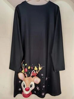 Women's Casual Dress Christmas Dress Sweatshirt Dress Snowflake Ugly Christmas Print Crew Neck Mini Dress Active Fashion Outdoor Christmas Long Sleeve Loose Fit Black Brown Khaki Fall Winter S M L XL -Tesla Style rlqewj1695888568258