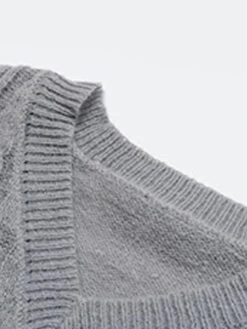 Women's Sweater Dress Jumper Dress Casual Dress Mini Dress Warm Pure Color Outdoor Casual Daily Going Out V Neck Long Sleeve 2023 Loose Fit Gray S M L -Tesla Style rlunqv1695194445382