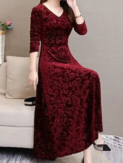 Women's Party Dress Velvet Dress Swing Dress Midi Dress Black Red Green Long Sleeve Floral Jacquard Spring Fall Winter V Neck Fashion Winter Dress Wedding Guest Vacation Slim 2023 M L XL XXL 3XL 12 Women's Party Dress Velvet Dress Swing Dress Midi Dress Black Red Green Long Sleeve Floral Jacquard Spring Fall Winter V Neck Fashion Winter Dress Wedding Guest Vacation Slim 2023 M L XL XXL 3XL -Tesla Style rlvktm1630489602378