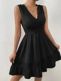 Women's Party Dress Lace Dress Cocktail Dress Midi Dress Black White Sleeveless Pure Color Lace Summer Spring V Neck Fashion Wedding Guest Vacation Summer Dress 2023 S M L XL 2XL 22 Women's Party Dress Lace Dress Cocktail Dress Midi Dress Black White Sleeveless Pure Color Lace Summer Spring V Neck Fashion Wedding Guest Vacation Summer Dress 2023 S M L XL 2XL -Tesla Style roeavv1685068141620