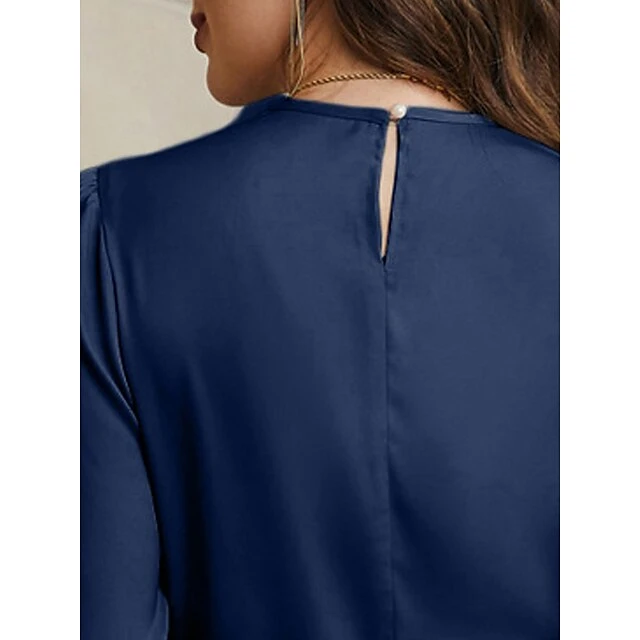 Women's Party Dress Cocktail Dress Sheath Dress Midi Dress Black Blue Green Long Sleeve Pure Color Ruched Fall Winter Autumn Crew Neck Fashion Evening Party Vacation 2023 S M L XL 11 Women's Party Dress Cocktail Dress Sheath Dress Midi Dress Black Blue Green Long Sleeve Pure Color Ruched Fall Winter Autumn Crew Neck Fashion Evening Party Vacation 2023 S M L XL - Image 9