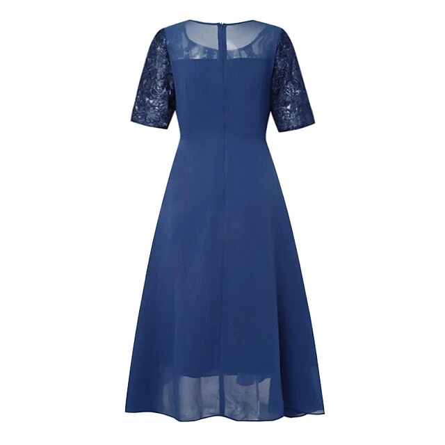 Women‘s Cocktail Party Dress Lace Dress Midi Dress Green Blue Purple Half Sleeve Floral Embroidery Lace Summer Spring Crew Neck Elegant Classic Wedding Guest 2023 S M L XL XXL 3XL 17 Women‘s Cocktail Party Dress Lace Dress Midi Dress Green Blue Purple Half Sleeve Floral Embroidery Lace Summer Spring Crew Neck Elegant Classic Wedding Guest 2023 S M L XL XXL 3XL - Image 15