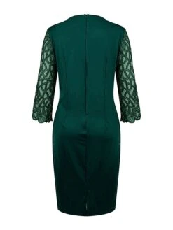 Women‘s Party Dress Sequin Dress Cocktail Dress Midi Dress Black Wine Dark Green 3/4 Length Sleeve Pure Color Sparkly Glitter Sequins Spring Fall Winter Crew Neck Fashion Wedding Guest Birthday -Tesla Style rtwghr1691659607633