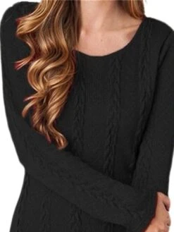Women's Sweater Dress Jumper Dress Casual Dress Mini Dress Warm Pure Color Outdoor Casual Daily Going Out Crew Neck Long Sleeve 2023 Regular Fit Black S M L XL XXL -Tesla Style rutzyd1694586636954