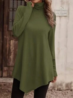 Women's Casual Dress Sweatshirt Dress Plain Dress Mini Dress Patchwork Daily Vacation Going Out Active Fashion Turtleneck Long Sleeve 2023 Loose Fit Black White Pink Color S M L XL XXL Size -Tesla Style rvxzea1694594539202