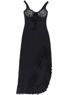 Women's Party Dress Cocktail Dress Bodycon Midi Dress Black White Sleeveless Pure Color Lace Up Spring Fall Winter Spaghetti Strap Fashion Birthday Wedding Guest Vacation 2023 S M L -Tesla Style ryailo1693981090168