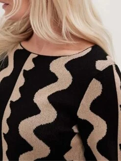 Women's Sweater Dress Winter Dress Jumper Dress Long Dress Maxi Dress Active Stripe Print Outdoor Street Daily Vacation Crew Neck Long Sleeve Print 2023 Slim Black Khaki S M L XL -Tesla Style saicsk1695111725292