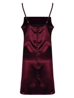 Women‘s Party Dress Satin Dress Sheath Dress Cocktail Party Club Mini Dress Party Hot Spaghetti Strap Sleeveless Backless 2023 Regular Fit Black Champagne Wine Pure Color S M L XL 2XL -Tesla Style sbgpky1672828173549