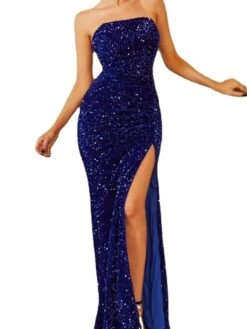 Women's Prom Party Dress Sequin Dress Sheath Dress Long Dress Maxi Dress Blue Sleeveless Pure Color Sequins Spring Summer Strapless Evening Party Wedding Guest 2023 S M L 11 Women's Prom Party Dress Sequin Dress Sheath Dress Long Dress Maxi Dress Blue Sleeveless Pure Color Sequins Spring Summer Strapless Evening Party Wedding Guest 2023 S M L -Tesla Style sbxsta1663843451834