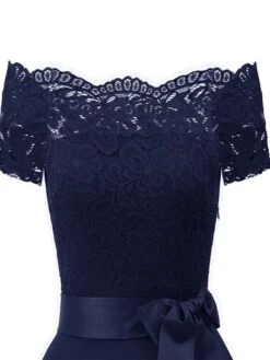 Women‘s Homecoming Party Dress Wedding Guest Dress Knee Length Dress White Pink Wine Navy Blue Short Sleeve Pure Color Plus High Low Bow Spring Summer Off Shoulder Elegant Formal 2022 S M L XL XXL -Tesla Style scodly1631586792871