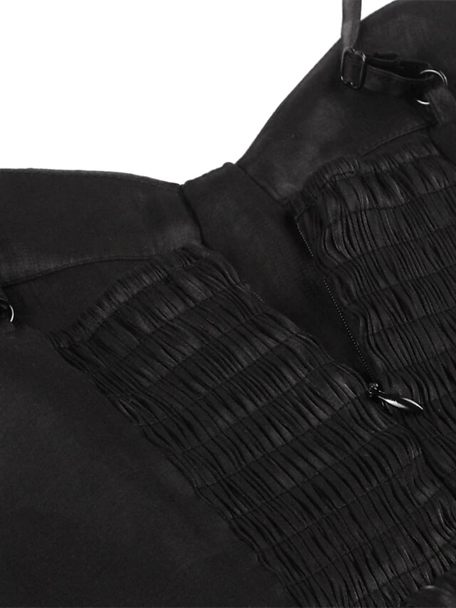 Women's Party Dress Velvet Dress Swing Dress Midi Dress Black Sleeveless Pure Color Ruched Fall Winter Autumn Spaghetti Strap Fashion Party Vacation Spring Dress 2023 S M L XL 10 Women's Party Dress Velvet Dress Swing Dress Midi Dress Black Sleeveless Pure Color Ruched Fall Winter Autumn Spaghetti Strap Fashion Party Vacation Spring Dress 2023 S M L XL - Image 8