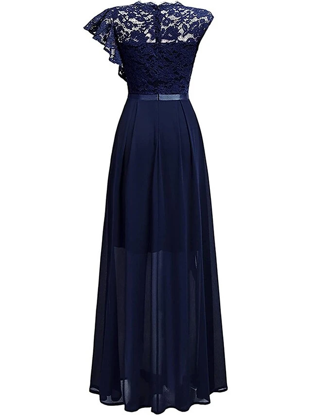 Women's Party Dress Lace Dress Homecoming Dress Long Dress Maxi Dress Pink Red Blue Short Sleeve Pure Color Lace Summer Spring Crew Neck Fashion Birthday Evening Party Wedding Guest Slim 2023 S M L XL 13 Women's Party Dress Lace Dress Homecoming Dress Long Dress Maxi Dress Pink Red Blue Short Sleeve Pure Color Lace Summer Spring Crew Neck Fashion Birthday Evening Party Wedding Guest Slim 2023 S M L XL - Image 11