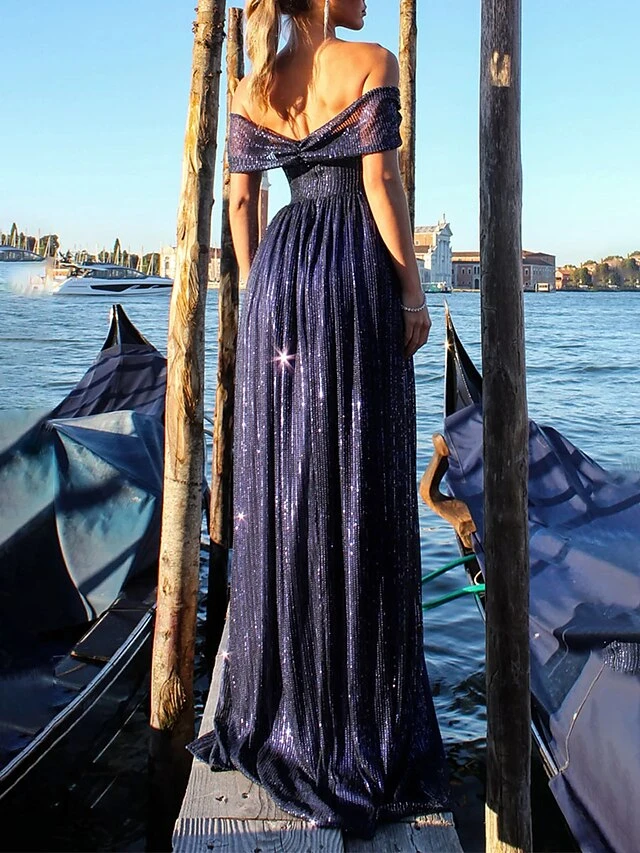 Women's Prom Dress Party Dress Sequin Dress Long Dress Maxi Dress Pink Wine Blue Short Sleeve Pure Color Sequins Summer Spring Off Shoulder Party Wedding Guest Birthday Evening Party Slim 2023 S M L 14 Women's Prom Dress Party Dress Sequin Dress Long Dress Maxi Dress Pink Wine Blue Short Sleeve Pure Color Sequins Summer Spring Off Shoulder Party Wedding Guest Birthday Evening Party Slim 2023 S M L - Image 12