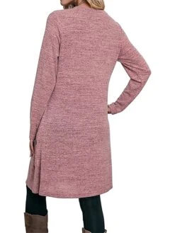 Women's Work Dress Casual Dress A Line Dress Fashion Daily Mini Dress Button Pocket Crew Neck Long Sleeve Plain Loose Fit Black Pink Gray Fall Winter S M L XL XXL -Tesla Style shvopj1697185368167