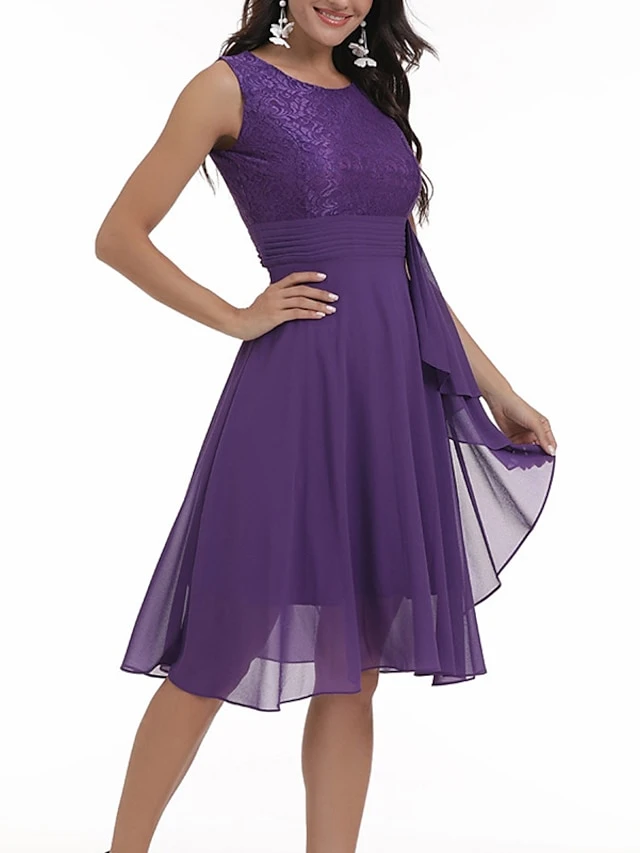 Women‘s Party Dress Homecoming Dress Wedding Guest Dress Lace Dress Midi Dress Pink Wine Navy Blue Sleeveless Solid Color Lace Spring Summer Crew Neck Elegant Party Spring Dress 2022 S M L XL XXL 18 Women‘s Party Dress Homecoming Dress Wedding Guest Dress Lace Dress Midi Dress Pink Wine Navy Blue Sleeveless Solid Color Lace Spring Summer Crew Neck Elegant Party Spring Dress 2022 S M L XL XXL - Image 16