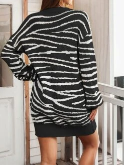 Women's Sweater Dress Winter Dress Jumper Dress Mini Dress Ruched Outdoor Daily Vacation Active Fashion Crew Neck Long Sleeve 2023 Loose Fit Black Khaki Gray Color S M L Size -Tesla Style sjuhwx1692687140541