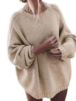 Women's Sweater Dress Jumper Dress Knit Dress Mini Dress Warm Pure Color Outdoor Casual Going Out Crew Neck Long Sleeve 2023 Loose Fit Black Pink Red S M L XL -Tesla Style snijkz1694166172543