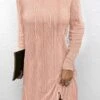 Women's Casual Dress Hoodie Dress Mini Dress Active Daily Outdoor Holiday Vacation V Neck Knit Solid Color Loose Fit Black Pink Brown S M L XL XXL -Tesla Style stbhzb1694503110103