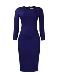 Women's Work Dress Sheath Dress Black Dress Fashion Midi Dress Ruched Split Crew Neck Long Sleeve Plain Regular Fit Black White Red Fall Winter S M L XL XXL 31 Women's Work Dress Sheath Dress Black Dress Fashion Midi Dress Ruched Split Crew Neck Long Sleeve Plain Regular Fit Black White Red Fall Winter S M L XL XXL -Tesla Style stdxtz1693206407188