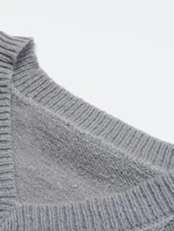 Women's Sweater Dress Winter Dress Jumper Dress Mini Dress Ruched Outdoor Street Daily Fashion Streetwear V Neck Long Sleeve 2023 Loose Fit Gray Color S M L Size -Tesla Style sucgwa1695036413392