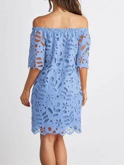 Women's Party Dress Cut Out Dress Cocktail Dress Midi Dress Black White Red Half Sleeve Pure Color Ruched Fall Winter Autumn Off Shoulder Fashion Winter Dress Wedding Guest Birthday 2023 S M L XL -Tesla Style sutlee1696490233139