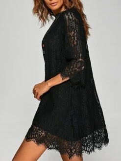 Women's Work Dress Party Dress Lace Dress Fashion Mini Dress Lace Stand Collar 3/4 Length Sleeve Plain Regular Fit Black White Spring Fall S M L XL XXL 11 Women's Work Dress Party Dress Lace Dress Fashion Mini Dress Lace Stand Collar 3/4 Length Sleeve Plain Regular Fit Black White Spring Fall S M L XL XXL -Tesla Style swbuir1690962387575