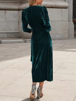 Women's Party Dress Velvet Dress Cocktail Dress Midi Dress Black Red Royal Blue Long Sleeve Pure Color Lace Up Spring Fall Winter V Neck Fashion Winter Dress Wedding Guest Vacation 2023 S M L XL 34 Women's Party Dress Velvet Dress Cocktail Dress Midi Dress Black Red Royal Blue Long Sleeve Pure Color Lace Up Spring Fall Winter V Neck Fashion Winter Dress Wedding Guest Vacation 2023 S M L XL -Tesla Style swehwy1692858682103