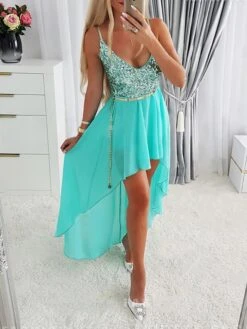 Women's Party Dress Sequin Dress Semi Formal Dress Long Dress Maxi Dress Green Sleeveless Pure Color Sequins Summer Spring Fall Spaghetti Strap Party Summer Dress Spring Dress Slim 2023 S M L XL -Tesla Style sxenhh1676274078898
