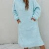 Women's Casual Dress Hoodie Dress Midi Dress Active Fashion Outdoor Home Holiday V Neck Pocket Solid Color Loose Fit Pink Burgundy Royal Blue M 2 Women's Casual Dress Hoodie Dress Midi Dress Active Fashion Outdoor Home Holiday V Neck Pocket Solid Color Loose Fit Pink Burgundy Royal Blue M -Tesla Style sxmmyu1692588259114