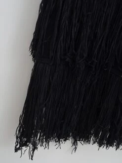 Women's Prom Dress Party Dress Fringe Dress Midi Dress Black Green Sleeveless Pure Color Tassel Fringe Fall Winter Autumn U Neck Vintage Vacation 2023 S M L -Tesla Style szczta1695208436264